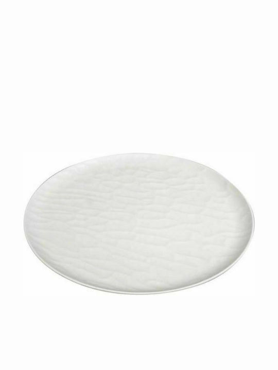 Espiel Wavy Plate Shallow made of Melamine Matte White with Diameter 25cm