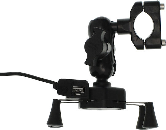 X Type Universal Holder Βάση Κινητού Μοτοσυκλέτας με Ρυθμιζόμενο Βραχίονα 3.5-6" για τον Καθρέπτη