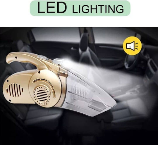 Σκουπάκι Αυτοκινήτου Στερεών με Ισχύ 120W & Καλώδιο Αναπτήρα 12V Χρυσό
