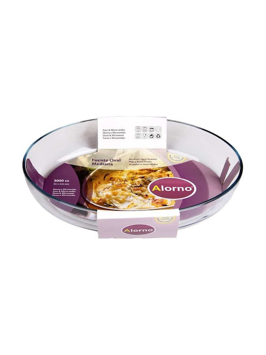 Alorno Glass Oval Heat-Resistant Cookware 3000ml