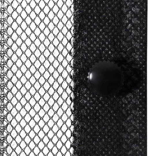 vidaXL Door Mosquito Net with Velcro with Magnetic Clasp Made of Black Polyester 220x130cm