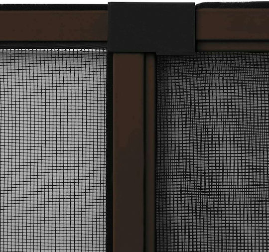 vidaXL Mosquito Net Window Sliding from Fiberglass Brown with Frame 75x193cm