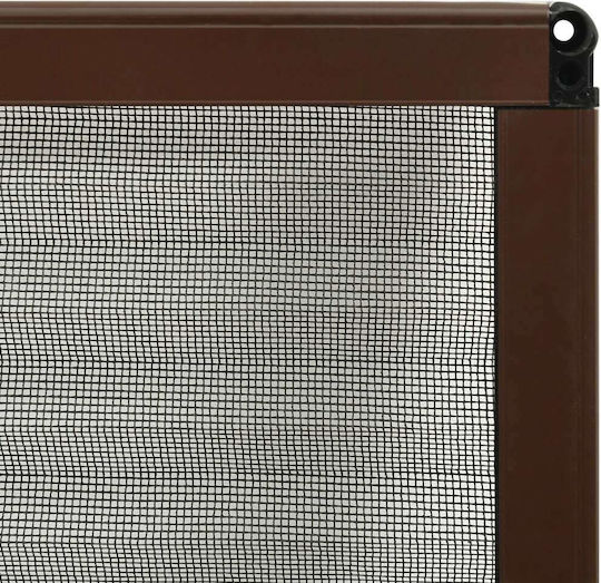 vidaXL Mosquito Net Window Pleated Fiberglass Brown with Frame 80x60cm