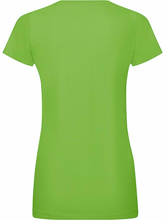 Fruit of the Loom Sofspun T Γυναικείο Διαφημιστικό T-shirt Κοντομάνικο Lime Green