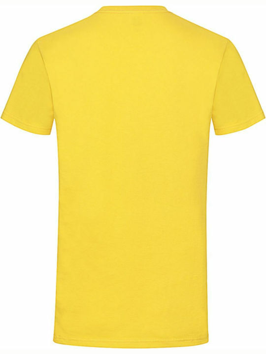 Fruit of the Loom Softspun Ανδρικό Διαφημιστικό T-shirt Κοντομάνικο σε Κίτρινο Χρώμα