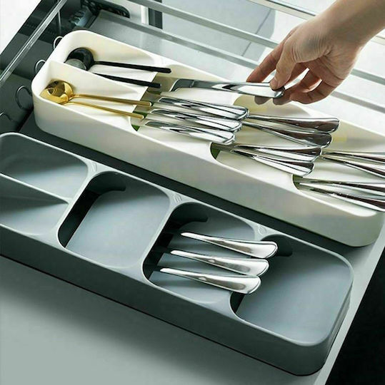Tăvi Pentru Tacâmuri De Sertar Din Plastic 39.5x11x5cm Albă
