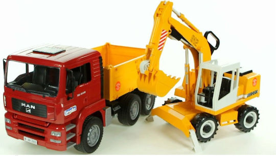 Bruder Χωματουργικό Man με Εκσκαφέα Liebherr Σετ με Φορτηγό 1:16 για 3+ Ετών