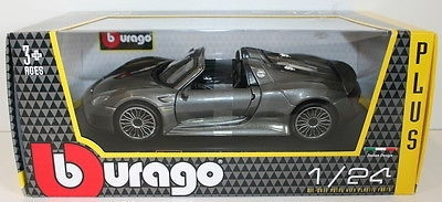 Bburago Porsche 918 Spyder Αυτοκινητάκι Γκρι 1:24 για 3+ Ετών