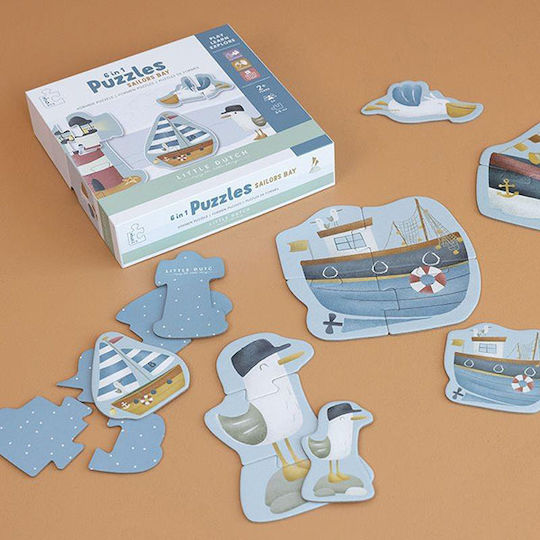 Παιδικό Puzzle 6 in 1 Sailors Bay για 2+ Ετών 24pcs Little Dutch