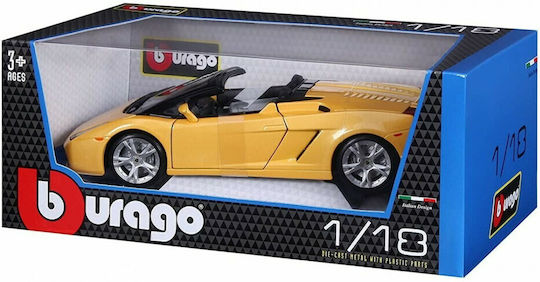 Bburago Lamborghini Gallardo Spyder Car Scale 1:18 For Ages 3+