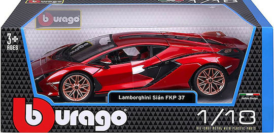 Bburago Toy Car 1:18 Lamborghini Sian FKP 37 - Red for 3++ Years