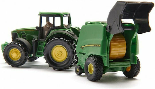 Siku John Deere Tractor With Baler Green Tractor Scale 1:50 Pickup Truck For 3+ Years Old