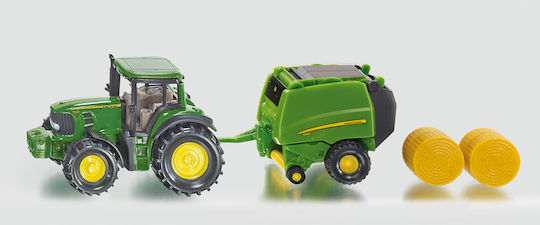 Siku John Deere Tractor With Baler Green Tractor Scale 1:50 Pickup Truck For 3+ Years Old