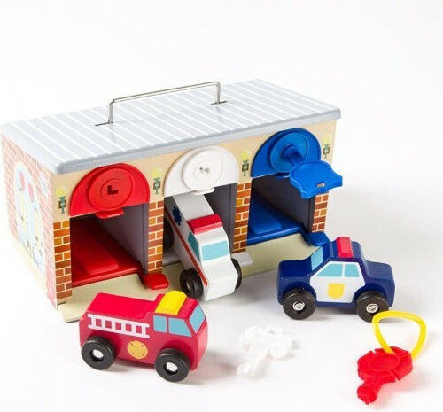 Melissa & Doug Βαλιτσάκι Πάρκινγκ Αυτοκινητάκι Πυροσβεστικό για 3+ Ετών