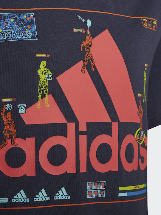 Kinder-T-Shirt Marineblau Gaming Graphic