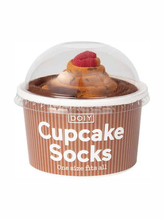 DOIY Șosete Cupcake Cu Model Maro