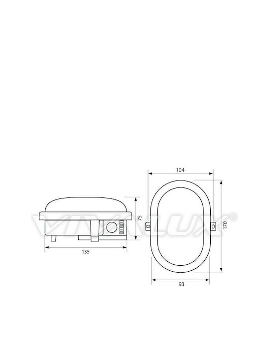 Vivalux Επιτοίχια Εξωτερική Πλαφονιέρα LED IP54 8W με Φυσικό Λευκό Φως