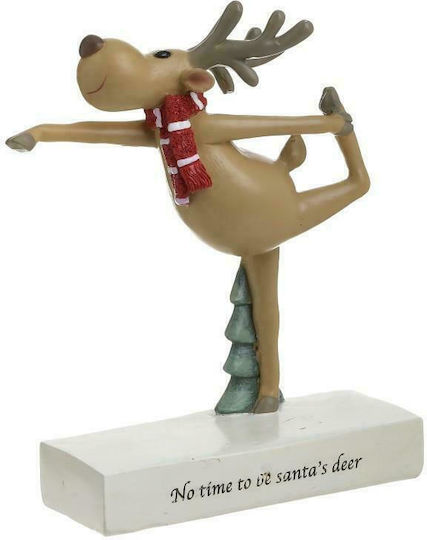 Inart Weihnachtliche Kunststoff Figur Rentier Braun Höhe 17cm 2Stück