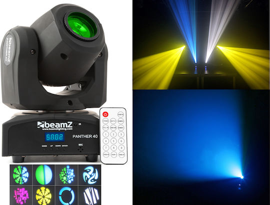 BeamZPro Φωτορυθμικό Spot LED DMX με Ρομποτική Κεφαλή Panther 40 RGB με Τηλεχειριστήριο