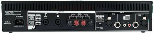 Behringer A800 Усилвател на мощност Усилвател на PA 2 канала 400W/4Ω 220W/8Ω с вентилационна система в Черен цвят