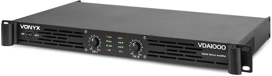 Vonyx VDA1000 PA Power Amplifier 2 Channels 250W/4Ω 175W/8Ω with Cooling System Black