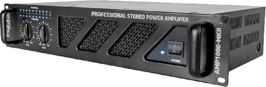 Ibiza Sound AMP1000-MKII PA Power Amplifier 2 Channels 800W/4Ω 600W/8Ω with Cooling System Black