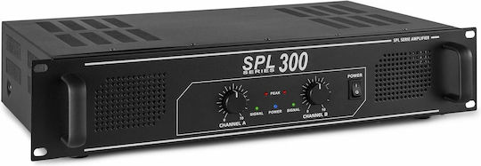 Skytec SPL-300 PA Power Amplifier 2 Channels 150W/4Ω Black