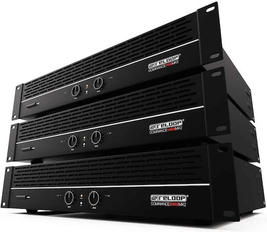 Reloop Dominance 702 MK2 PA Power Amplifier 2 Channels 180W/4Ω 120W/8Ω Black