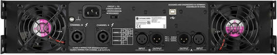 Dynacord L1300FD PA Power Amplifier 2 Channels 600W/4Ω 320W/8Ω with Cooling System Black