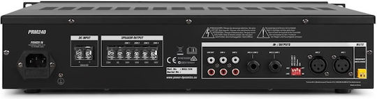 Power Dynamics PRM240 Preamplificator Comercial 6.0 Canale cu 4 Zone 240W/100V și Conexiuni USB/Bluetooth 952.154