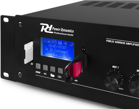 Power Dynamics PRM240 Preamplificator Comercial 6.0 Canale cu 4 Zone 240W/100V și Conexiuni USB/Bluetooth 952.154