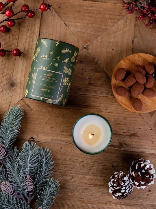 Little Secrets Χριστουγεννιάτικο Γυάλινο Κερί Πράσινο Christmas Wishes