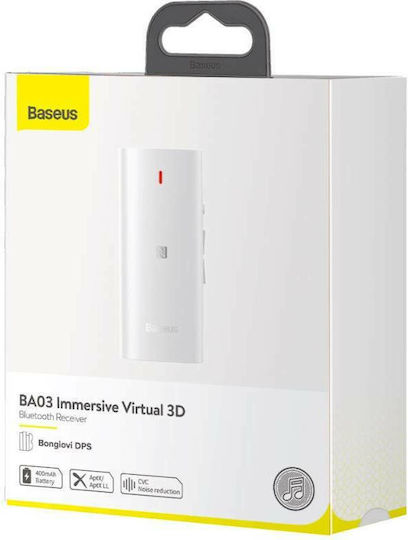 Baseus BA03 v5 Bluetooth 5 Empfänger mit Ausgangsanschluss USB und NFC Weiß