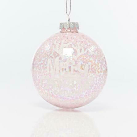 Hängendes Kugel Ornament Ornament Glas Rosa 8cm Set 4Stück