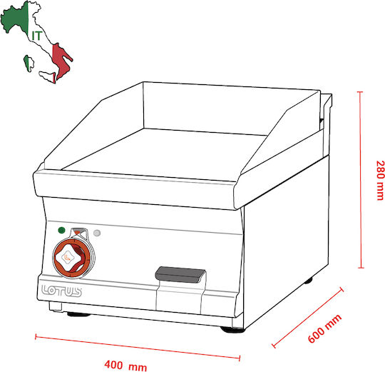 Lotus Commercial Flat Top Electric Griddle with Flat Plate 4.5kW 40x60x28cm