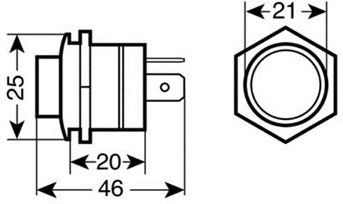 Lampa Μπουτόν Μίζας Αυτοκινήτου 12V-24V Universal Μπλε