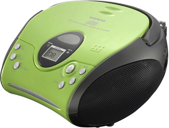 Lenco Φορητό Ηχοσύστημα με CD / MP3 / Ραδιόφωνο σε Πράσινο Χρώμα