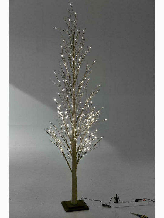 Iliadis Christmas Decorative Illuminated Willow Metal Tree Natural Appearance 210cm Electric Rose Gold