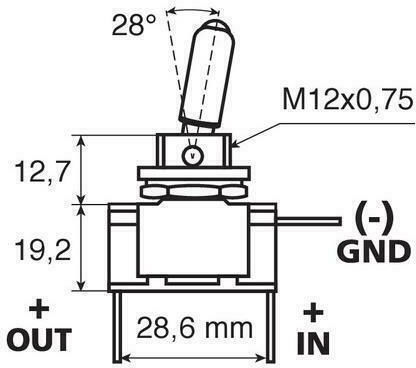 Lampa Car On/Off Switch Led 12.2mm 20A 12V Universal Red