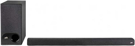 Polk Audio Signa S3 Soundbar 2.1 Bluetooth, HDMI und Wi-Fi 160W mit kabellosem Subwoofer und Fernbedienung Schwarz