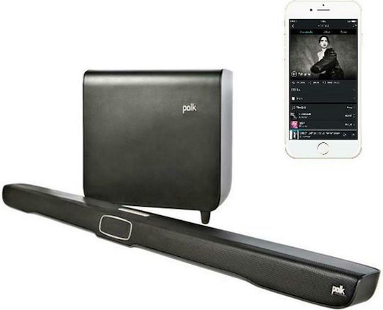 Polk Audio MagniFi Soundbar 3.1 Bluetooth και Wi-Fi 300W με Ασύρματο Subwoofer και Τηλεχειριστήριο Μαύρο