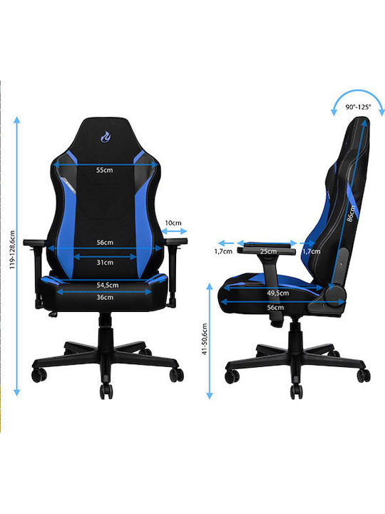Nitro Concepts X1000 Υφασμάτινη Καρέκλα Gaming με Ρυθμιζόμενα Μπράτσα Galactic Blue