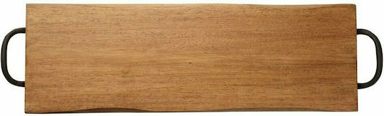 T&G Natural Wooden Cheese Serving Platter with Handle 60x20x2.5cm
