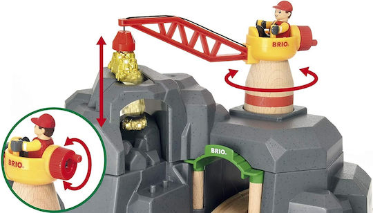 Brio Toys Crane & Mountain Tunnel Πίστα για 3+ Ετών