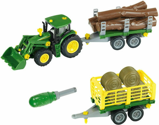 Klein John Deere με Τρέιλερ & Ξυλεία Τρακτέρ 1:24 Αγροτικό για 3+ Ετών