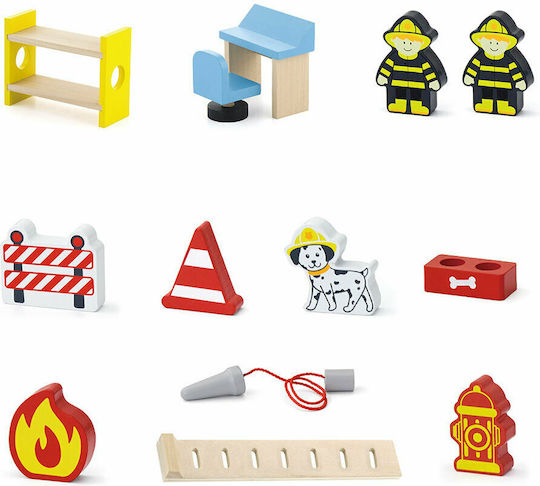 Viga Toys Feuerwehrauto Station Vollständiges 35cm Garage Feuerwehrauto Für 8+ Jahre