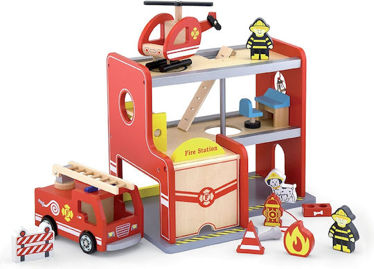 Viga Toys Feuerwehrauto Station Vollständiges 35cm Garage Feuerwehrauto Für 8+ Jahre