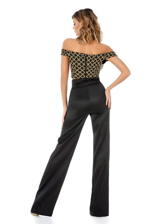 Nitro Fashion 9306 Women's Black Set with High-waisted Trousers