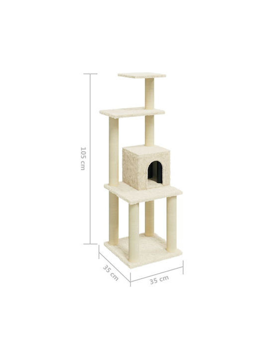 vidaXL Ονυχοδρόμιο Γατόδεντρο Μπεζ 35x35x105εκ.
