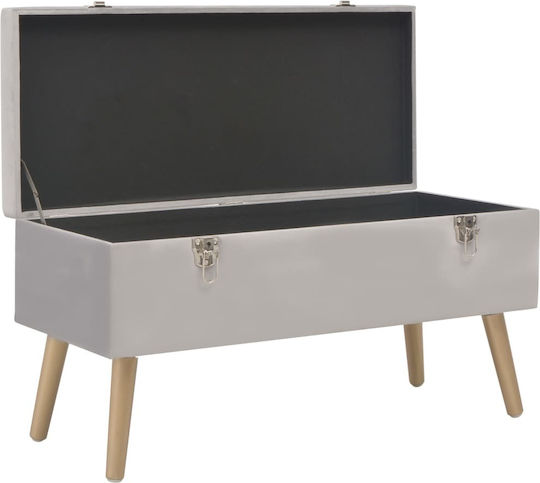 vidaXL Bankhocker Mit Stauraum Samt Grau 80x34x42cm